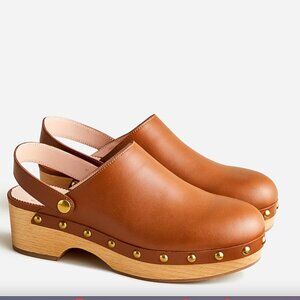 J. Crew Convertible Leather Clogs, Size 6, brown